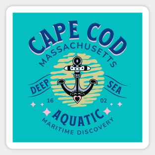 Cape Cod, Massachusetts Deep Sea Aquatic Maritime Discovery 1602 Sticker